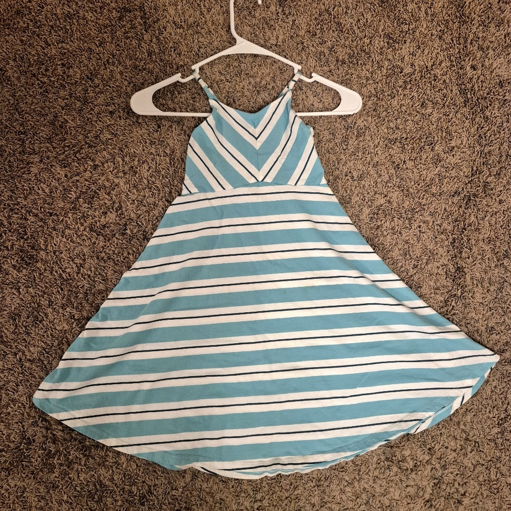 Old Navy Chic Green and White Striped Dress Size M 8